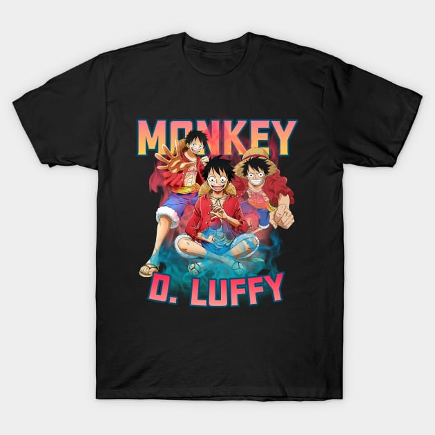 Bootleg Anime One Piece Monkey D. Luffy T-Shirt by inosukeino